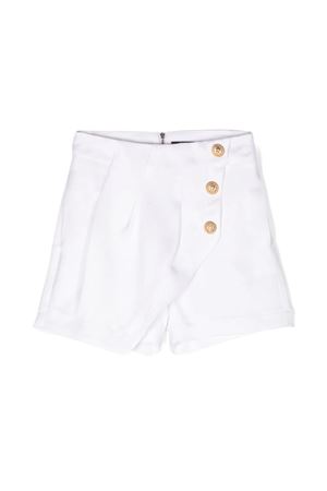 shorts in cotone bianco BALMAIN PARIS KIDS | BU6C79I0192100